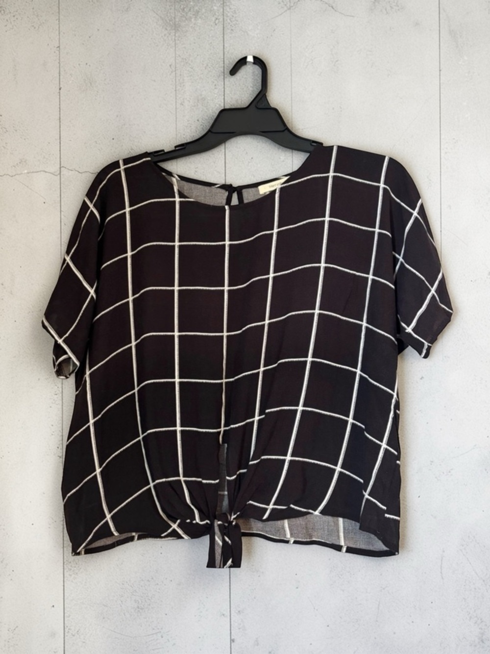 Windowpane Top Women’s Medium Top Elevated Work Office Business Casual Flowy
